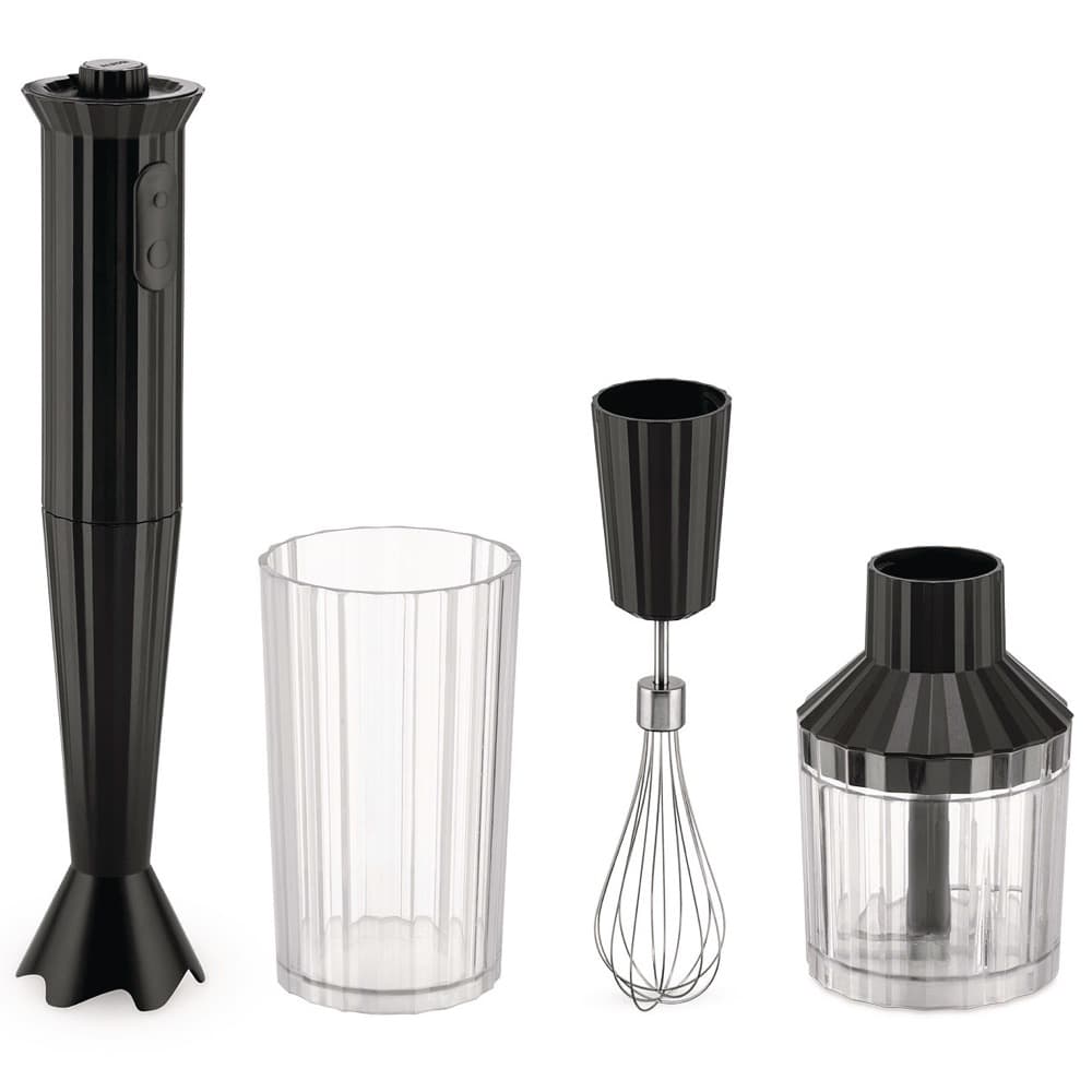 Plissé 3 in 1 Hand Immersion Blender in Black by Alessi