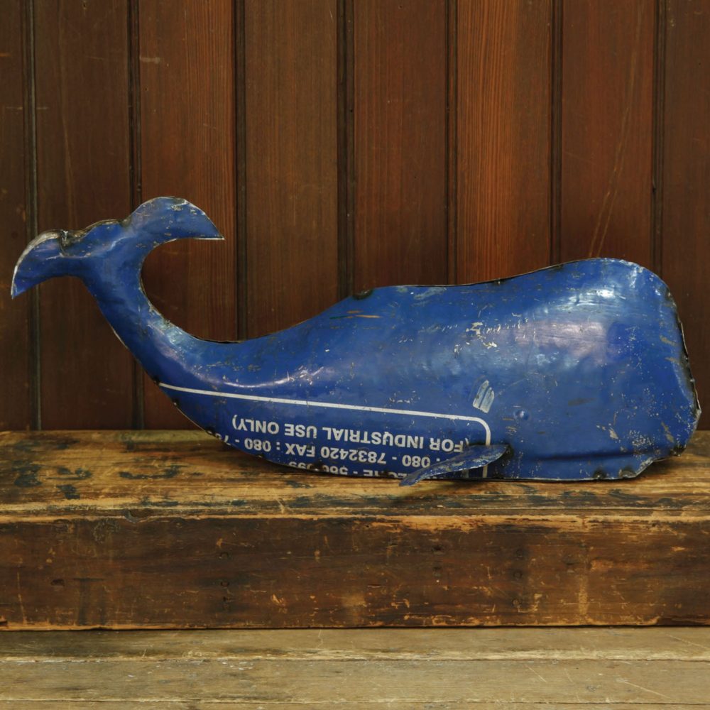 Large Reclaimed Metal Whale by HomArt