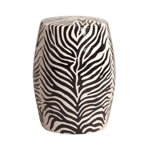 Zebra Stripe Ceramic Garden Stool