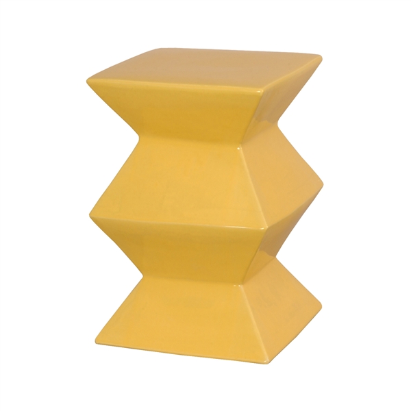 Sun Yellow Zigzag Garden Stool Seven Colonial