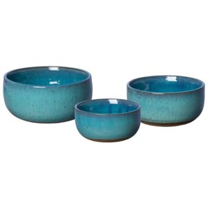 Turquoise Zen Ceramic Bowls – Set of 3
