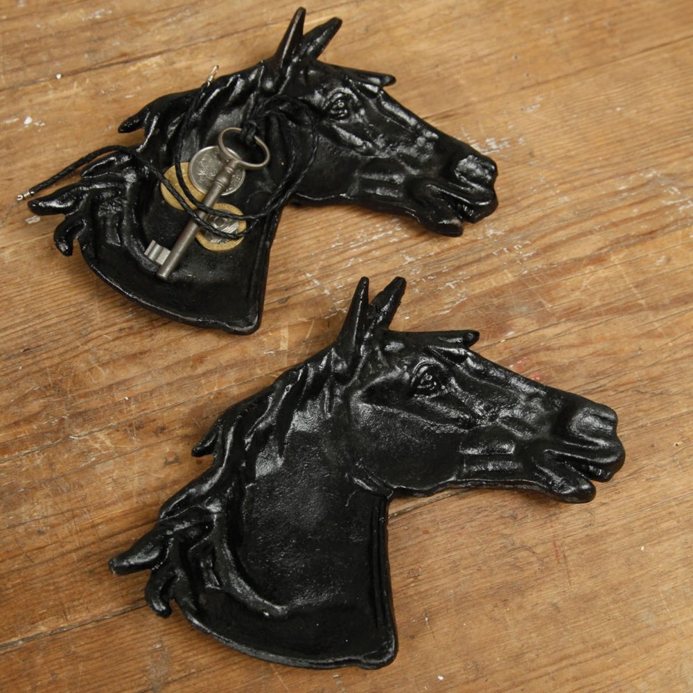 Antique Black Cast Iron Horse Head Tray - Image 2