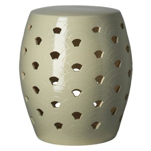 Caper Grey Wave Ceramic Garden Stool