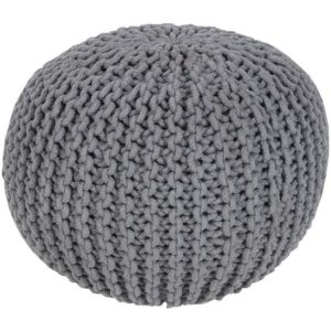 Gray Malmo Knit Pouf by Livabliss
