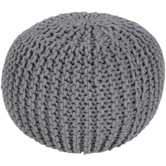 Gray Malmo Knit Pouf by Livabliss