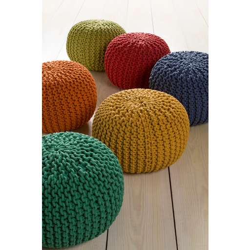 Moss Green Malmo Knit Pouf by Livabliss - Image 2