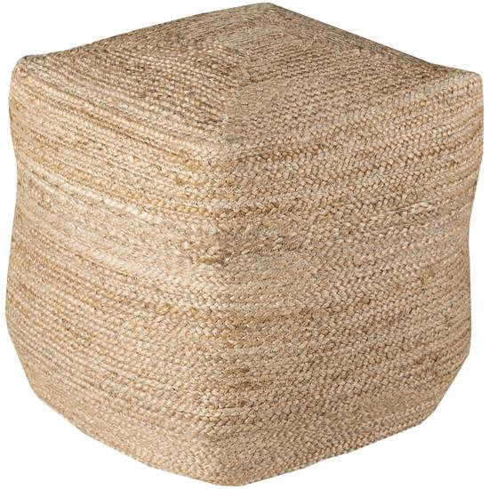 Desert Sand Jute Pouf by Livabliss
