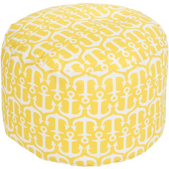 Sunflower and Ivory Nautical Pouf by Livabliss