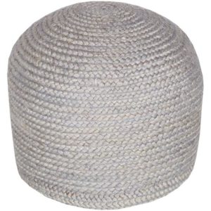 Gray Tropics Jute Pouf by Livabliss