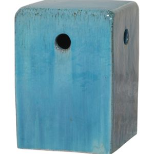 Blue Square Garden Stool