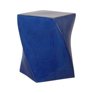 Blue Twist Ceramic Garden Stool