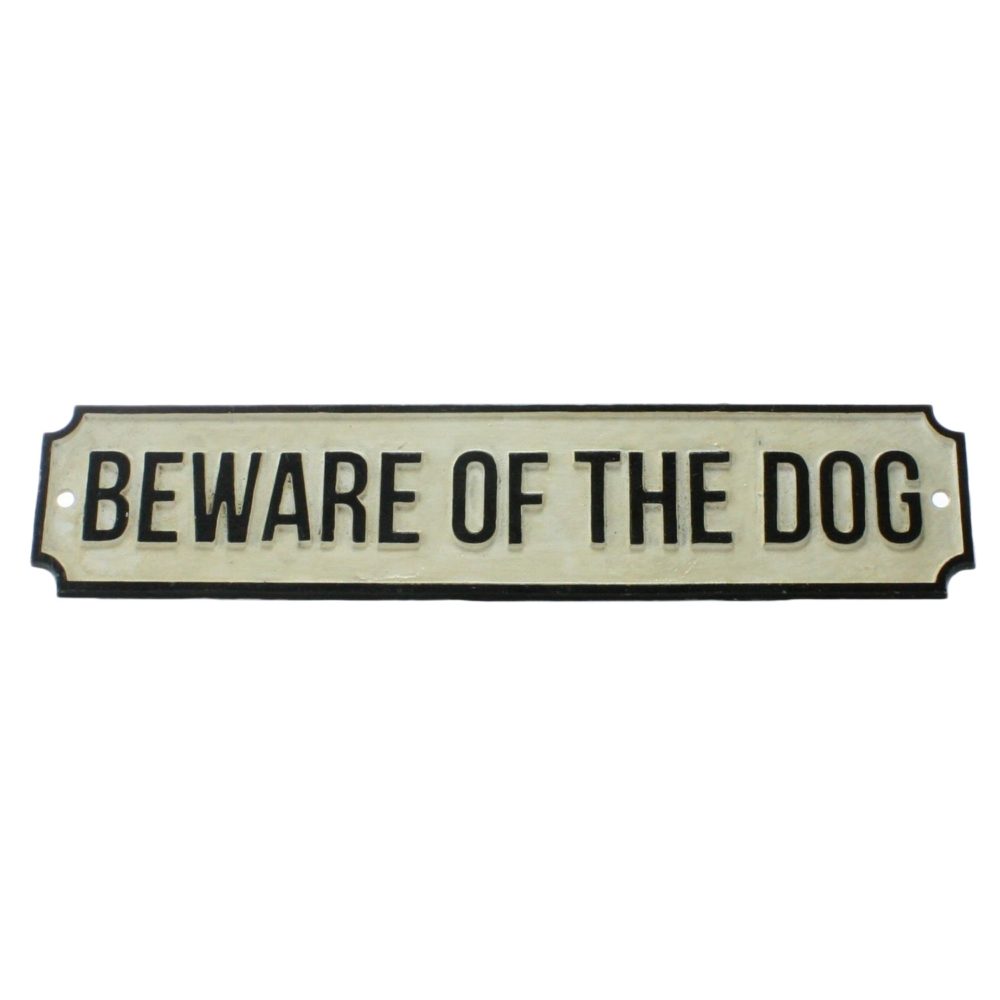 Cast Iron Beware of the Dog Sign by HomArt