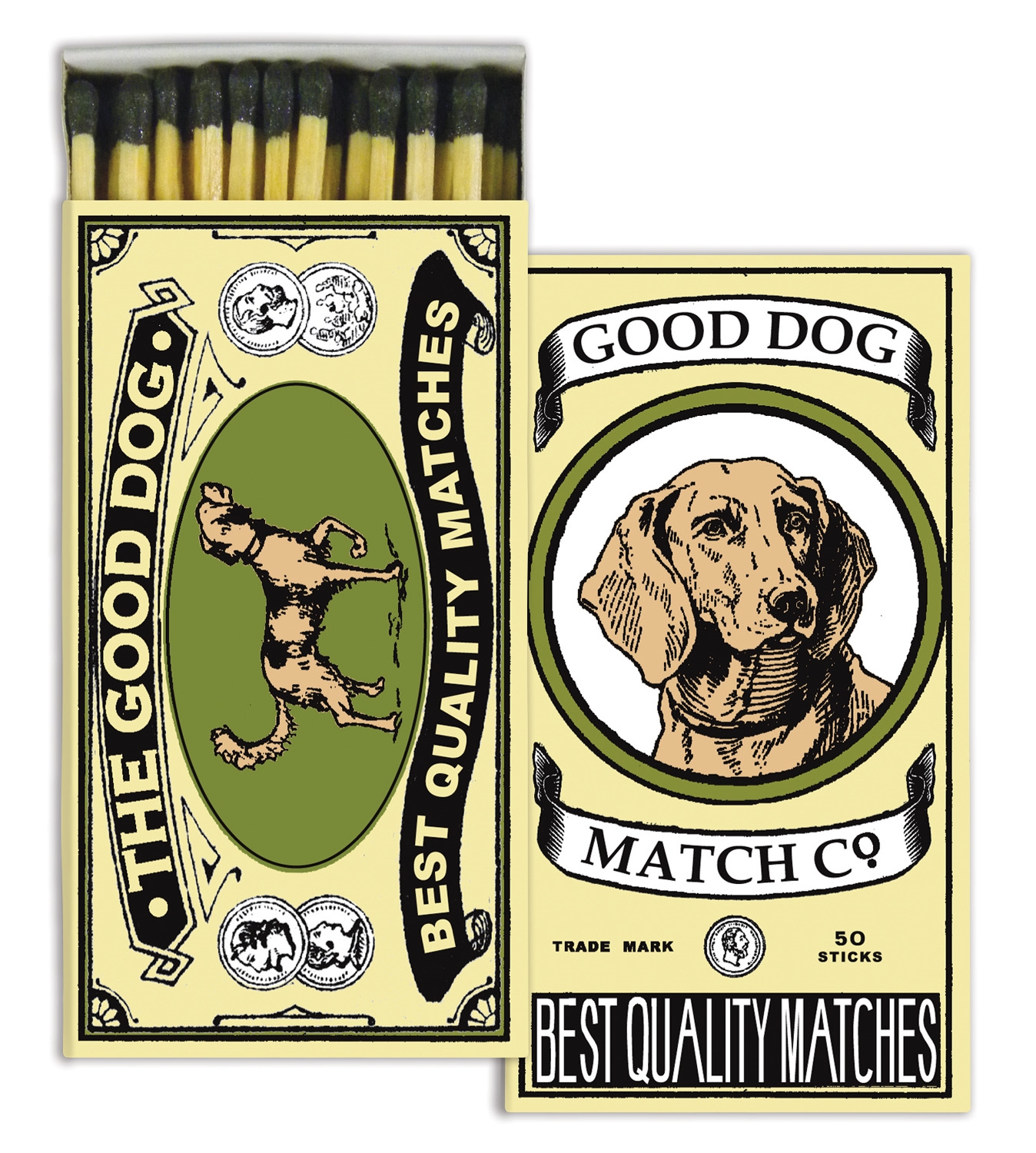 The Good Dog Matches Set of 6 Boxes by HomArt Seven Colonial