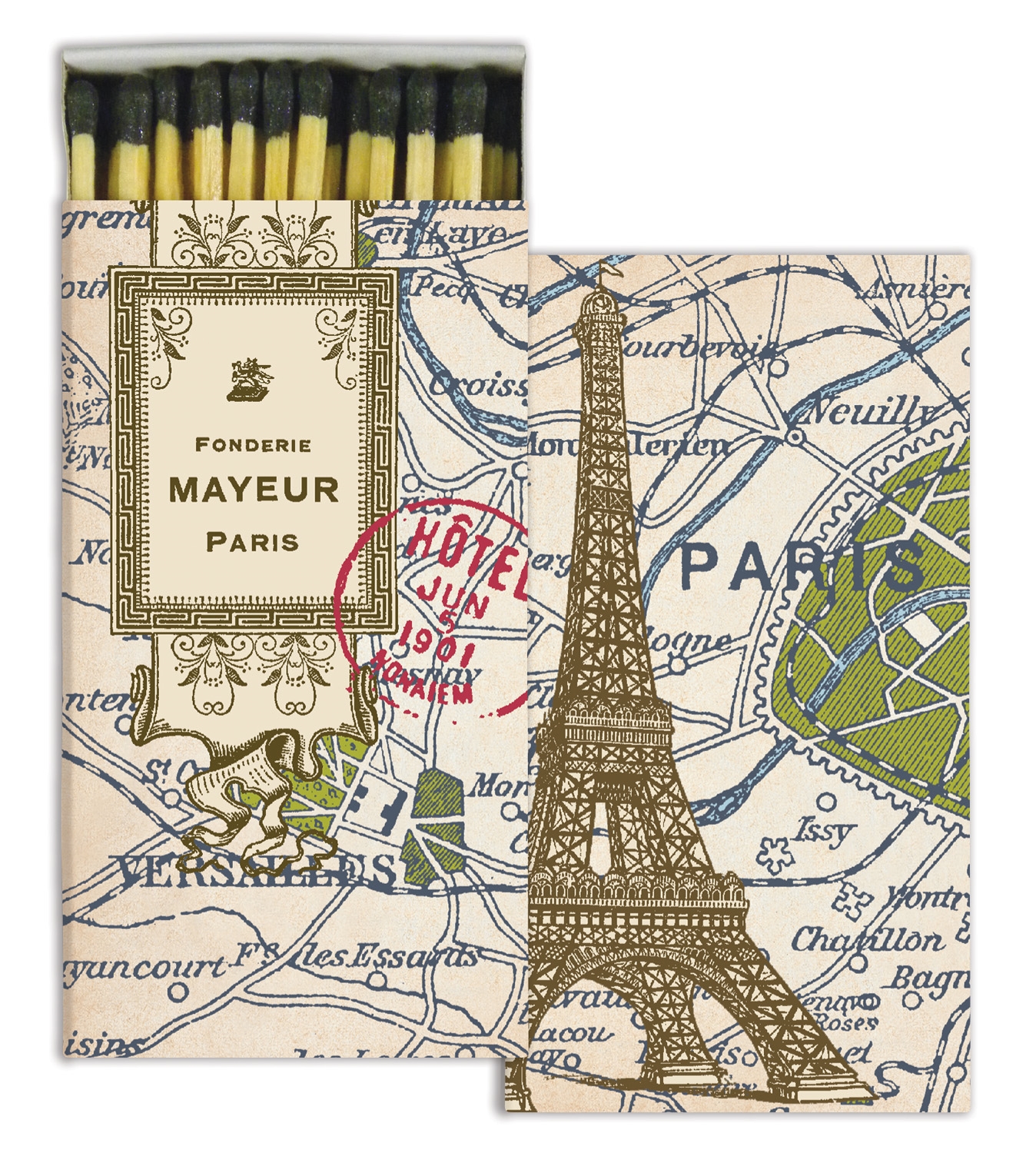 Map of Paris Matches Set of 6 Boxes by HomArt