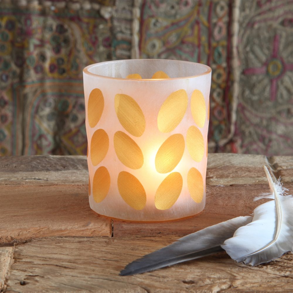 Gold Tabitha Cut Glass Votive Cup by HomArt