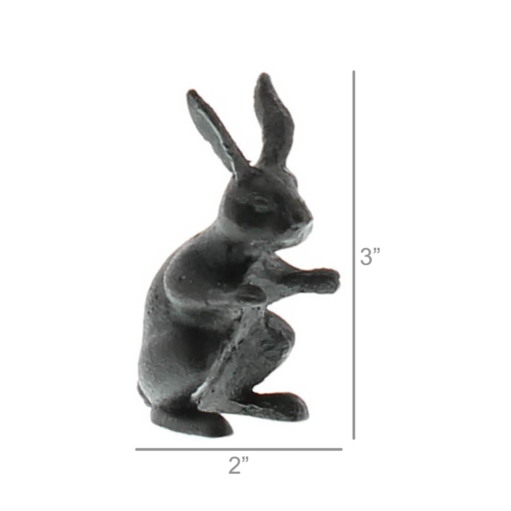Antique Black Cast Iron Hare Set of 3 by HomArt - Image 3
