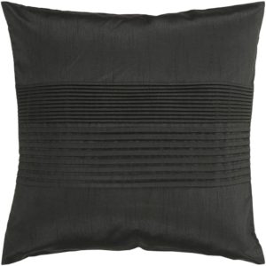 Black Solid Pleated Pillow by Livabliss