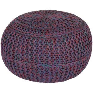 Burgundy and Eggplant Wisteria Pouf by Livabliss
