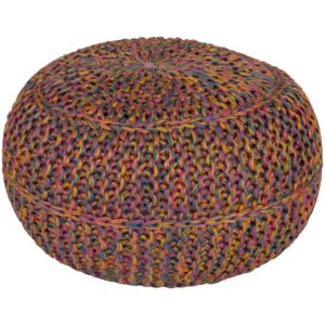 Gold and Teal Wisteria Pouf by Livabliss