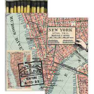 Map of New York Matches Set of 6 Boxes by HomArt