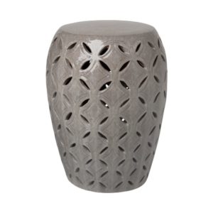 Gray Lattice Garden Stool