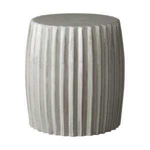 Gray Pleated Garden Stool