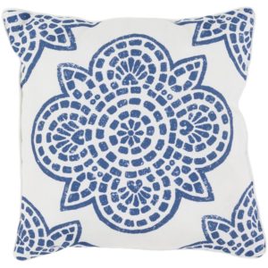 Cobalt and Ivory Outdoor Hemma Pillow by Livabliss