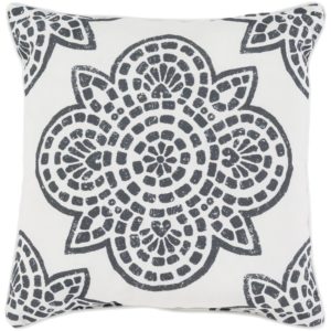 Black and Ivory Outdoor Hemma Pillow by Livabliss