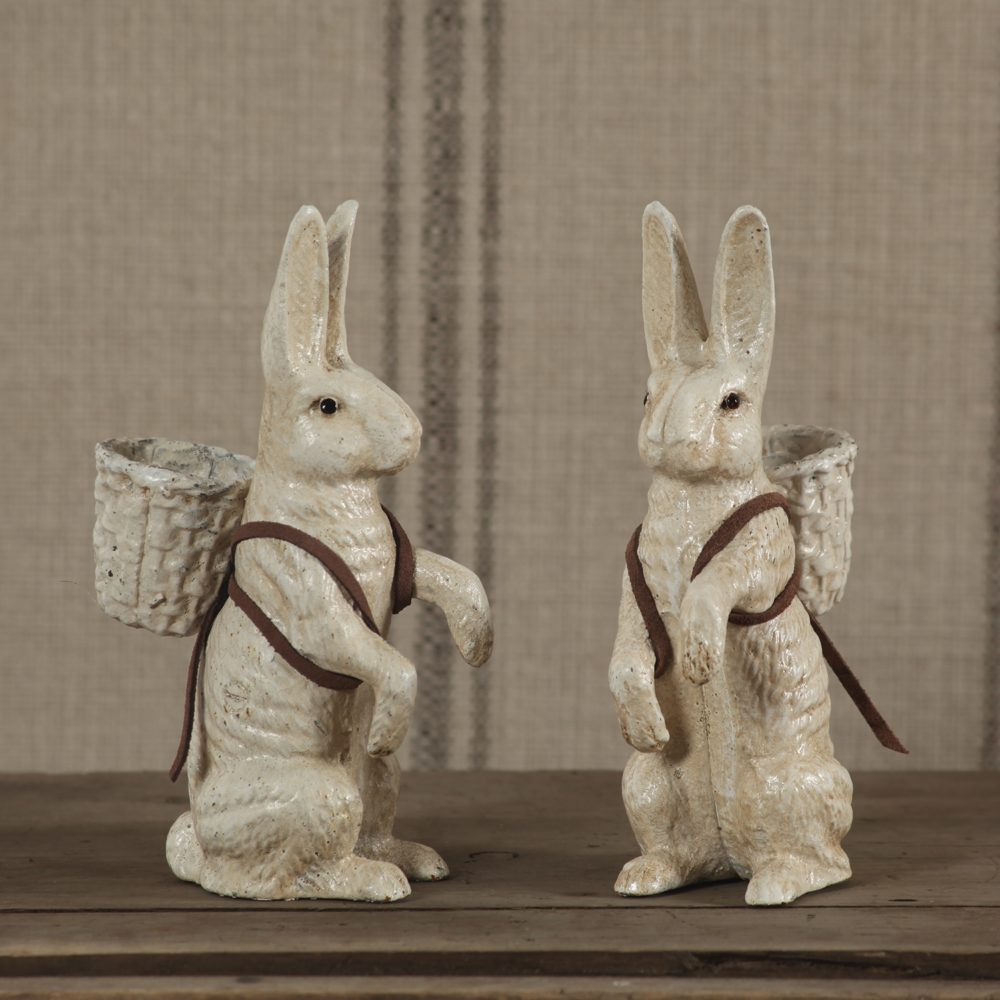 Antique White Cast Iron Rabbit by HomArt