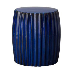 Blue Pleated Garden Stool