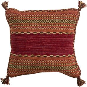 Rust and Gold Trenza Pillow by Livabliss
