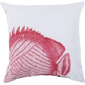 Poppy and Sky Blue Rain Outdoor Pillow