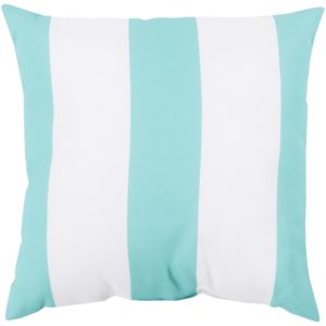 Ivory and Sky Blue Striped Rain Outdoor Pillow