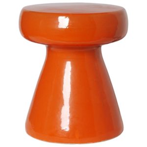 Bright Orange Mushroom Garden Stool