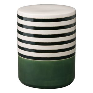 Bay Green Stripe Garden Stool