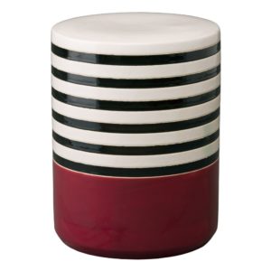 Burgundy Stripe Garden Stool