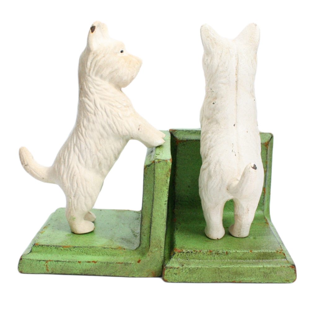 White Cast Iron Standing Westie Bookend by HomArt
