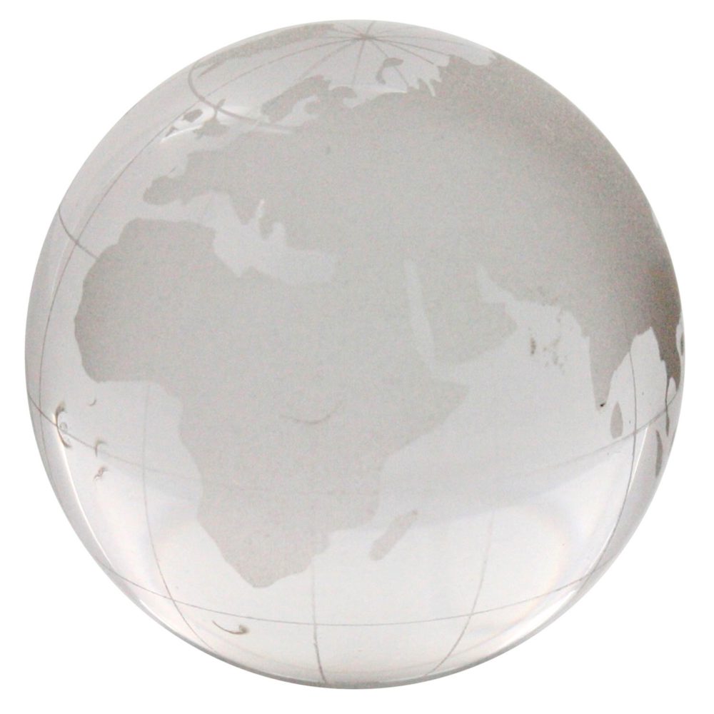 Large Clear-Etched Glass Globe Set of 2 by HomArt