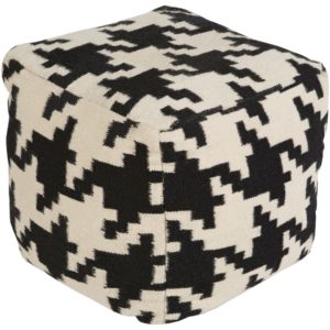 Black and Ivory Frontier Pouf by Livabliss