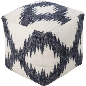 Navy and Ivory Frontier Pouf by Livabliss