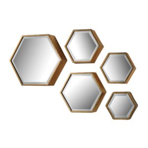 Hexagonal Beveled Mirror Set of 5 by ELK Home