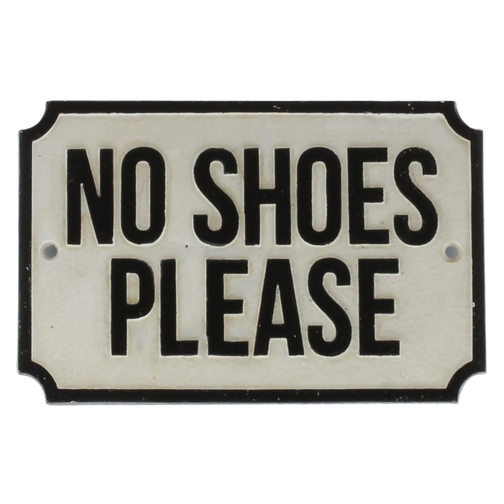 Cast Iron Sign No Shoes Please Sign by HomArt