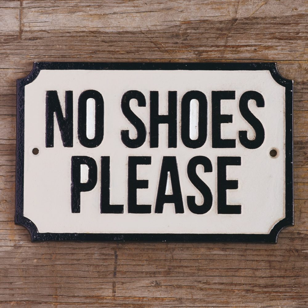 Cast Iron Sign No Shoes Please Sign by HomArt - Image 2