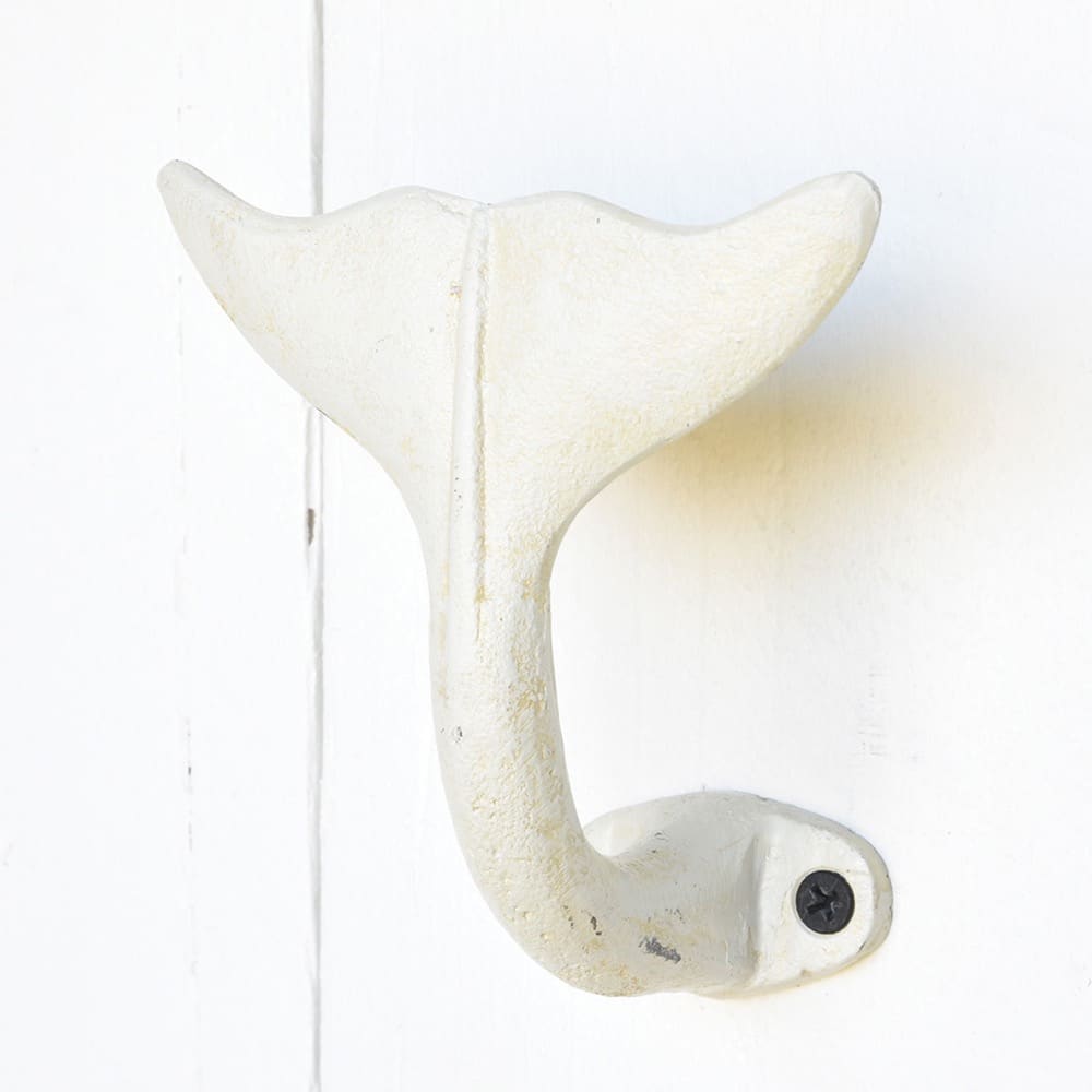 White Whale Tail Wall Hook Set of 2 by HomArt - Seven Colonial