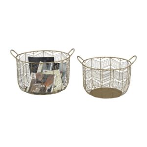 Tuckernuck Metal Basket Set of 2 In Gold by ELK Home
