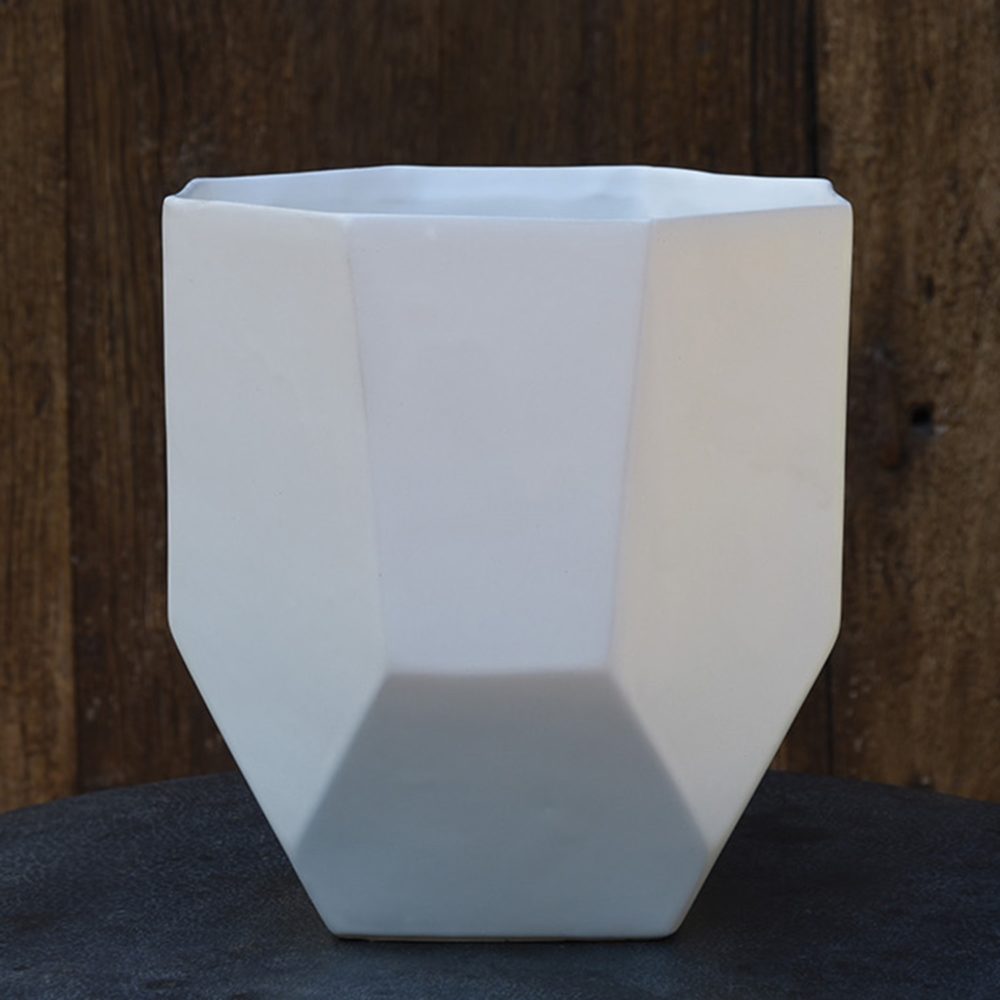 Large Matte White Lund Ceramic Vase by HomArt