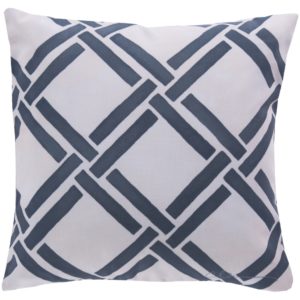 Navy and Whitecap Gray Outdoor Pillow by Livabliss