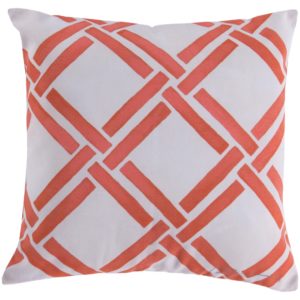 Bright Orange and Beige Outdoor Pillow by Livabliss