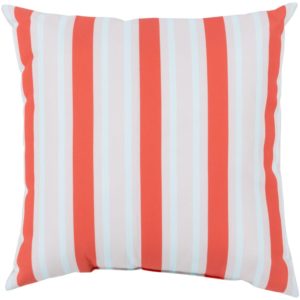 Persimmon and Pale Blue Rain Outdoor Pillow by Livabliss