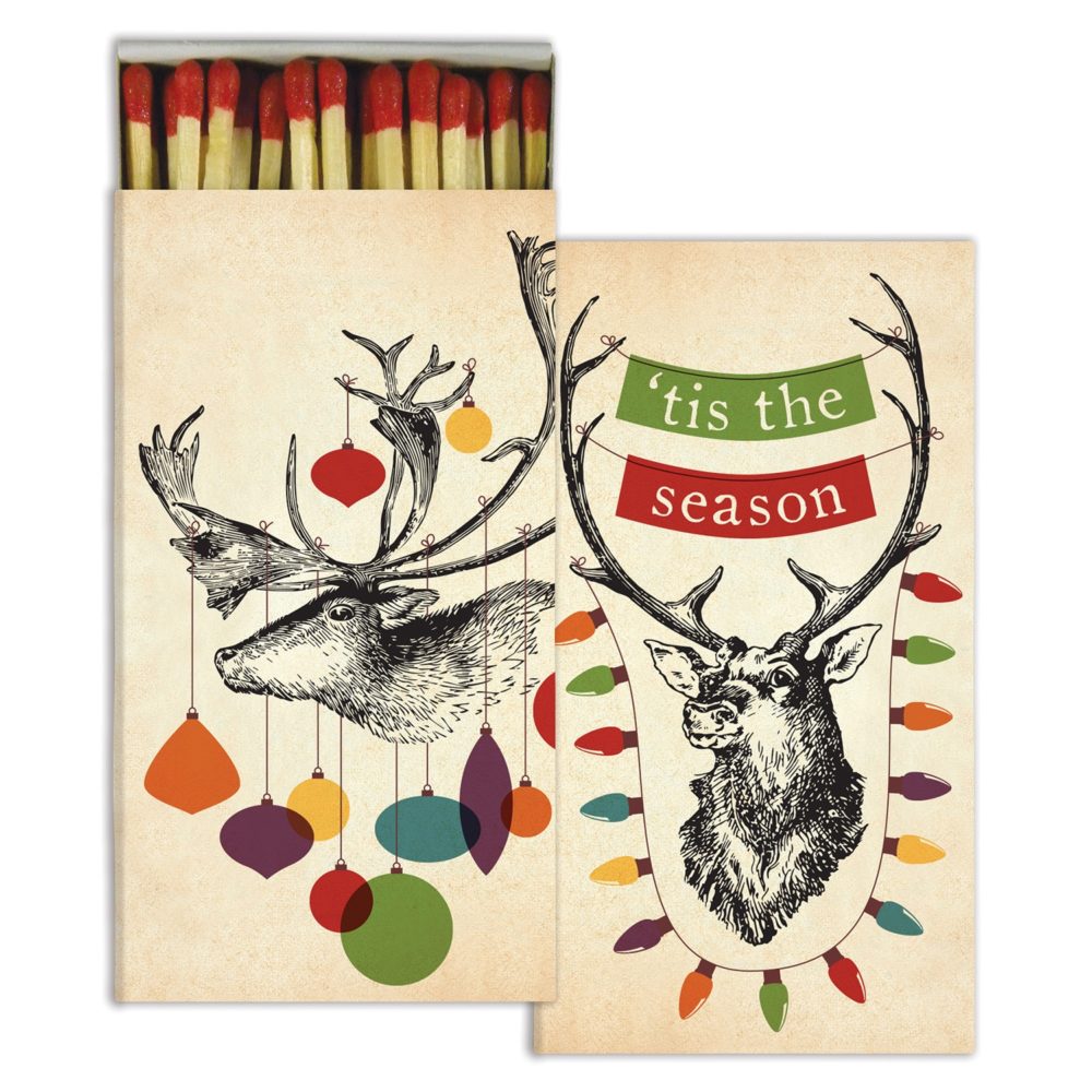 Decorated Stags Matches Set of 6 Boxes by HomArt